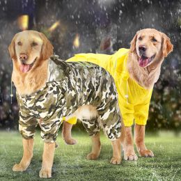 Golden hair raincoat dog Samoye medium-sized large dog border dog raincoat full package four foot pet big dog clothes