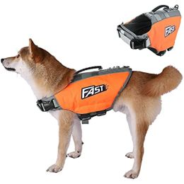 Dog Life Jacket; Reflective Dog Safety Vest Adjustable Pet Life Preserver with Strong Buoyancy and Durable Rescue