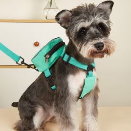 Pet Harness And Leash Set For Dog & Cat; No Pull Dog Vest Harness With Backpack; Cute Dog Leash