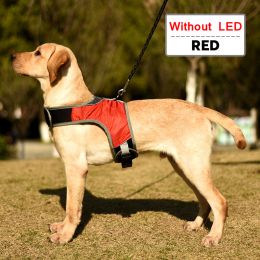 Dog Harness LED Luminous Light Up Pet Chest Strap Vest for Large Dogs Reflective Safety Outdoor Walking Dog Collars Accessories