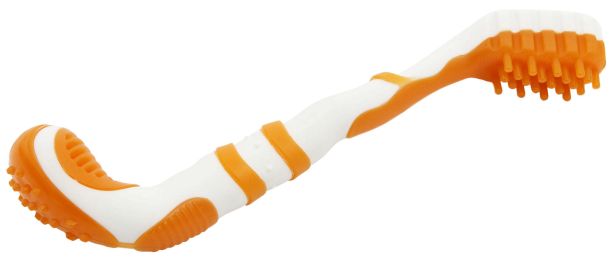 Pet Life 'Denta-Brush' TPR Durable Tooth Brush and Dog Toy